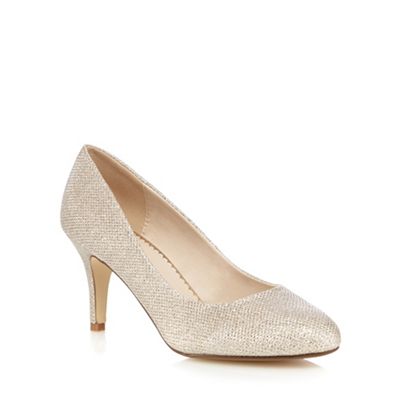 Debut Light gold sparkly textured heels